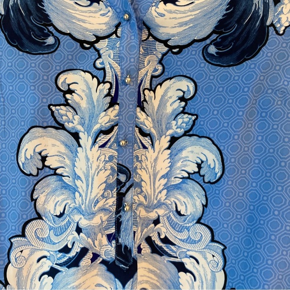 New York & Company Long Sleeve Blue Blouse Size Small - Picture 4 of 9